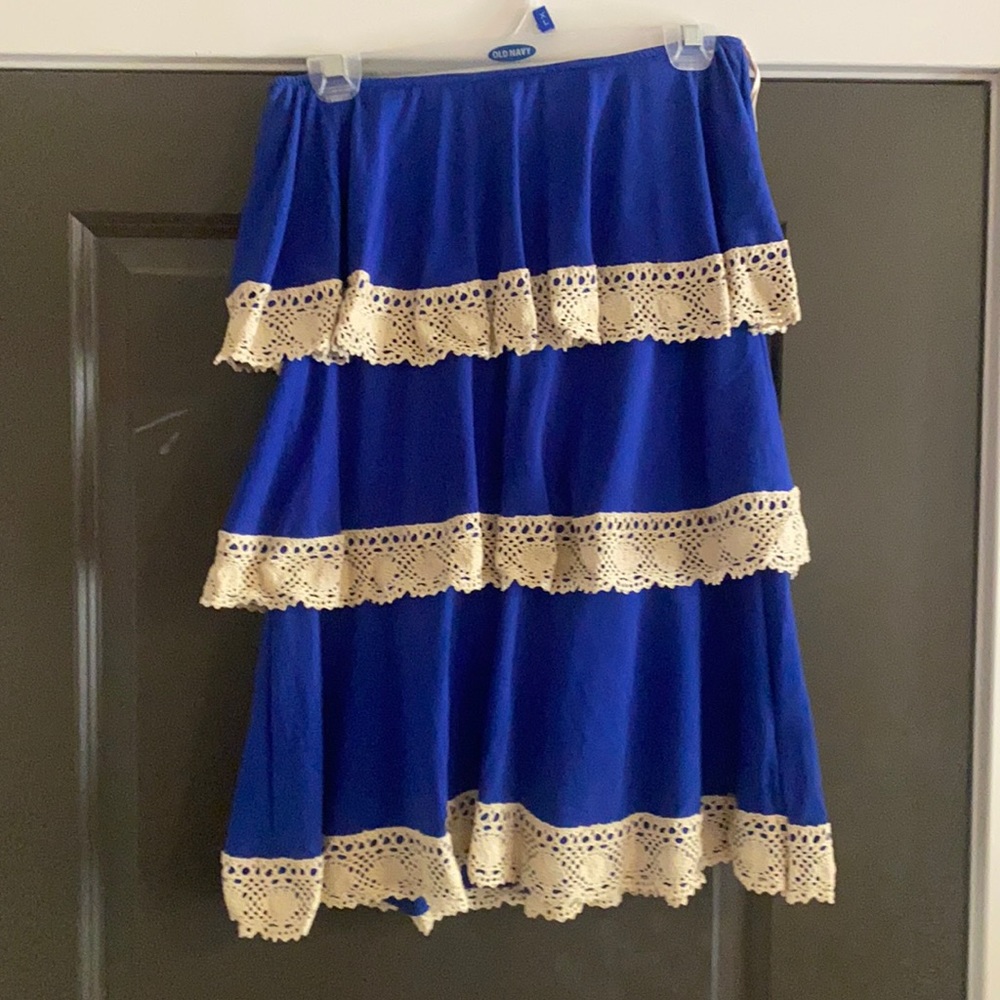 Blue strapless Judith March Dress